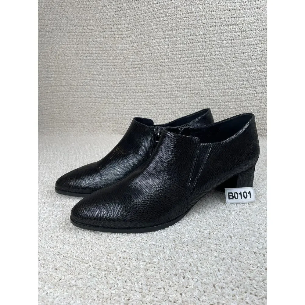TROTTERS Keegan Womens 11 Black Narrow Leather Ankle & Booties Boots T2059-008